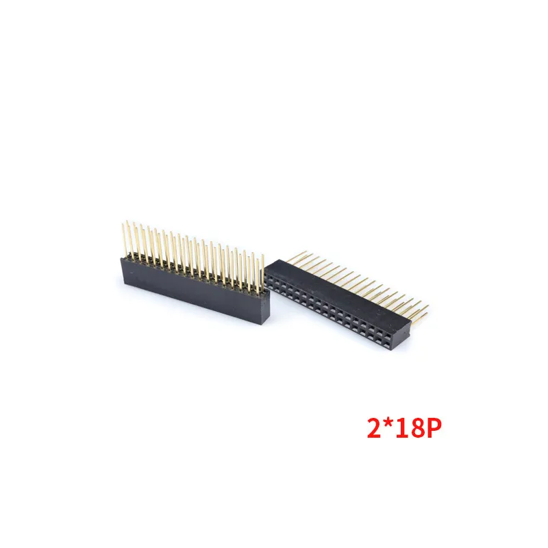 10PCS 2.54mm Double Row Female Long Pin 11mm Breakaway PCB Board Pin Header Socket Connector 2x3 2x4 2x6 2x8 2x10 2x18 2x20 Pins