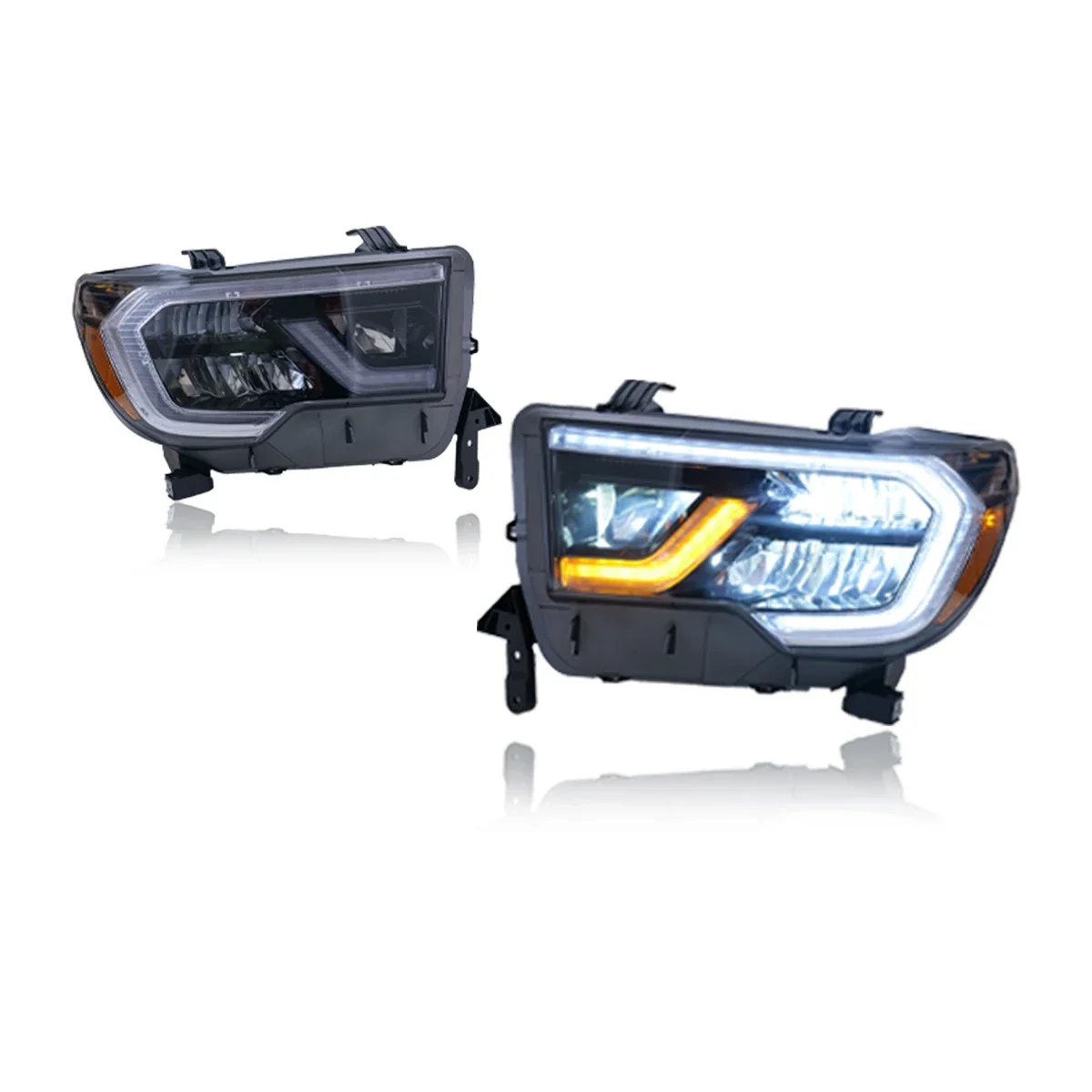 Sequoia lampu sein LED modifikasi, lampu depan mobil, lampu sein LED siang hari, lampu depan Tundra, 2007 2013