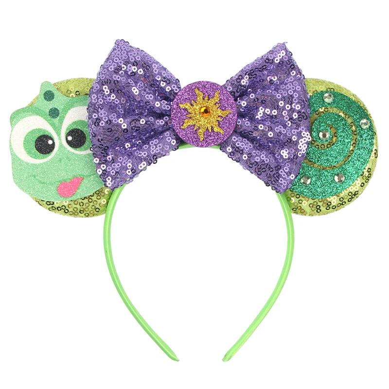 Cartoon-Schloss-Pailletten-Mausohren-Stirnband mit Pailletten-Schleife, Mädchen-Cosplay-Haarband, Partygeschenk für Erwachsene/Kinder, Kinder-Haaraccessoires – Detail 9