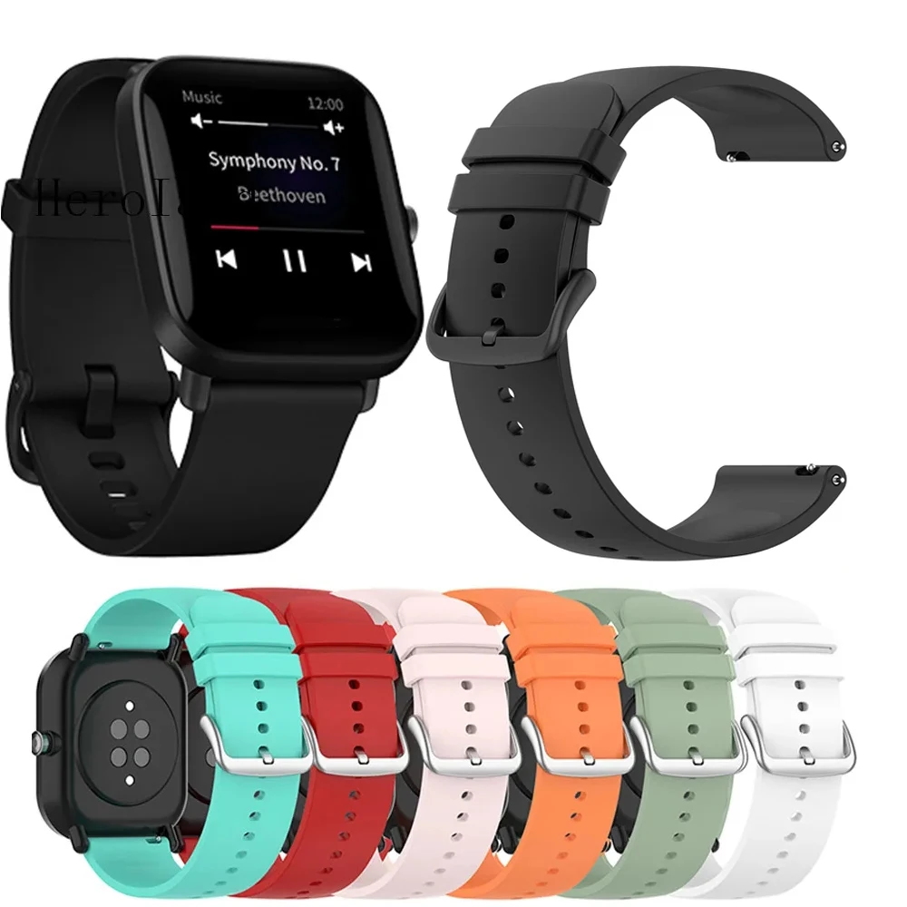 20mm Strap For Amazfit GTS 4 2 Mini/GTS 3/GTS 2e Band Silicone Bracelet For Amazfit Bip3 Pro/Bip U Pro/Bip Lite/BipS lite Strap