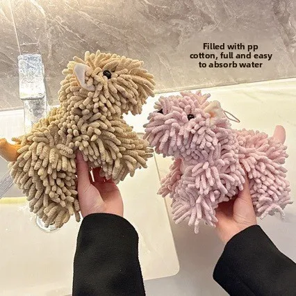 Neues Hundeförmiges Handtuch Weiches Welpen-Themen Chenille-Handtuch Hochabsorbierendes Handtuch für Bad & Küche – Detail 4