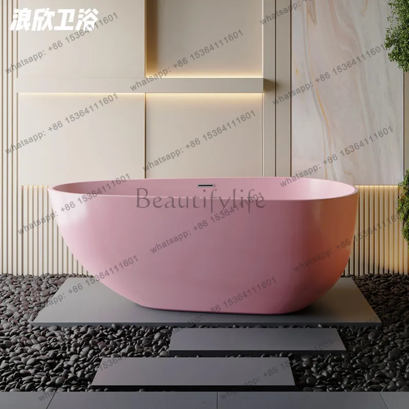 Acrylic bathtub household small apartment independent Japanese-style homestay color retro customization