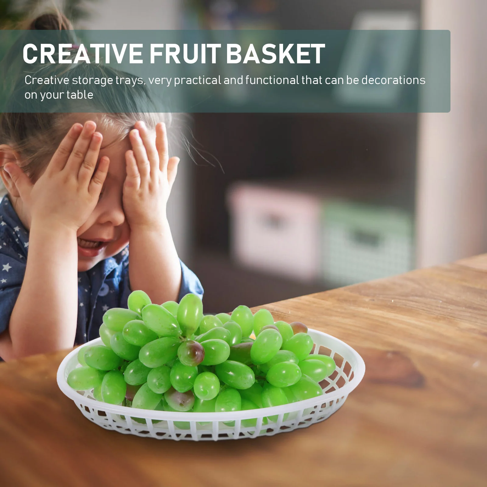 4 Pcs Bread Baskets Food Storage Snack Plate Hamburger Fruit Plastic Trays Fast Mini