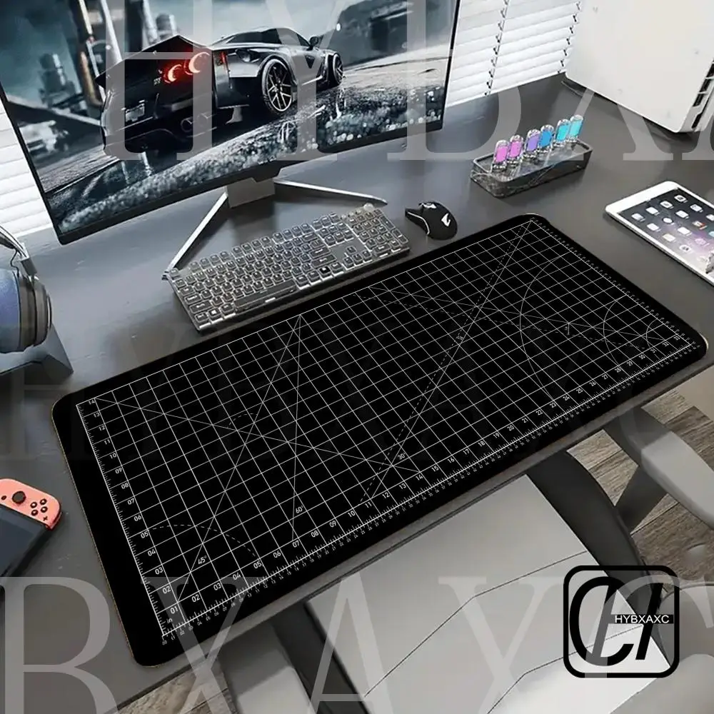 

HD Black Mouse Pad Cutting Desk Mat Kawaii Office Laptop Gaming Mousepad Minimalistic Rubber HYBXAXC Mouse Mats Computer Carpet