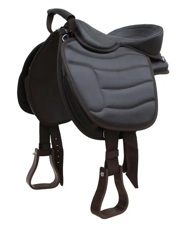 سرج حصان عالي التحمل بدون شجرة، غطاء ناعم طويل للتحمل الغربي، سرج حصان خفيف الوزن، ركوب يوميًا