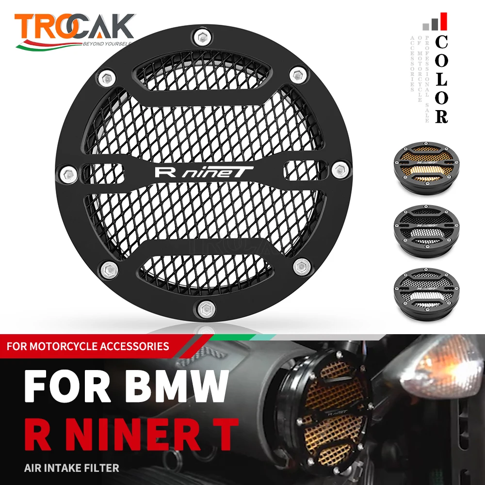 Filtro de ingestão de ar CNC para BMW R Nine T, acessórios para motocicletas, preto dourado RNineT, 2013-2023 2022 2021 2020