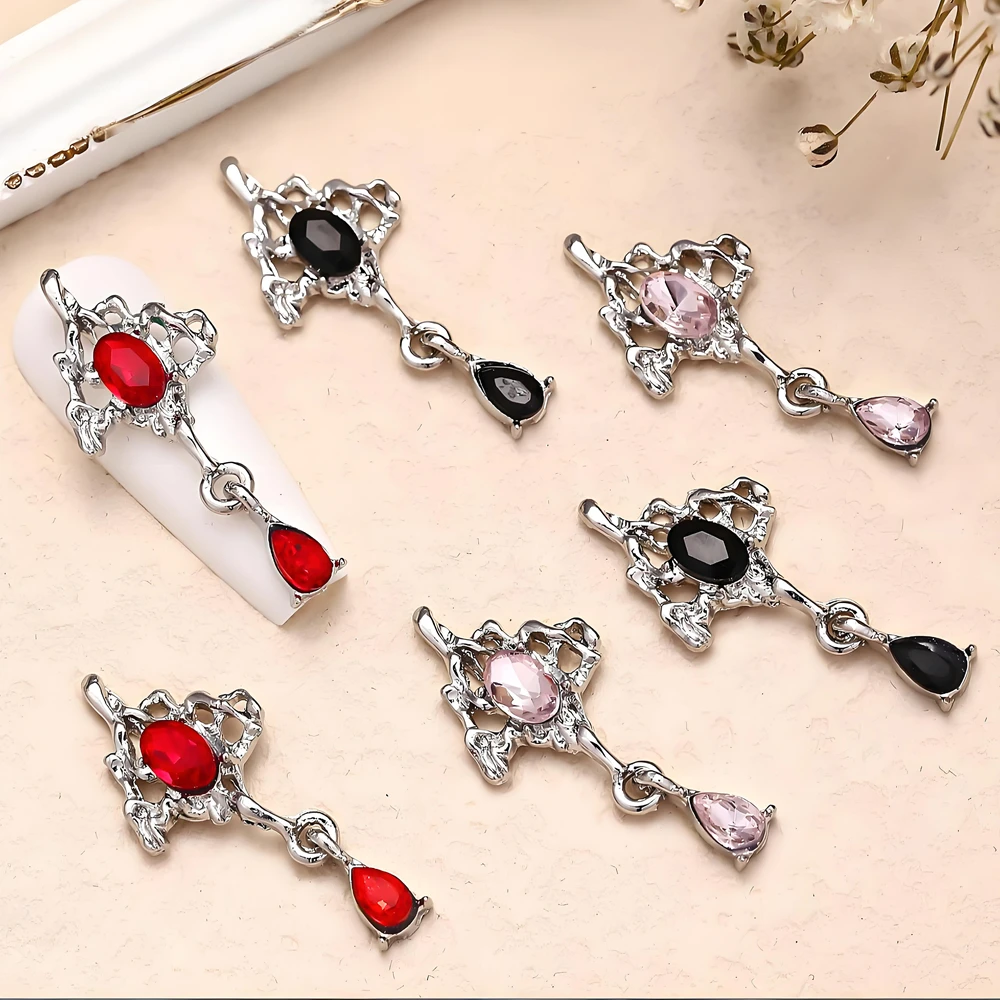 

10PCS 3D Luxury Alloy Nail Art Rhinestone Pendant Charms Accessories Parts For Retro Nails Decoration Manicure Supplies Material