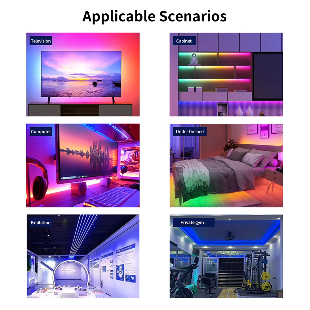 WS2811 アドレス指定可能なRGB COB LEDストリップ、SP530E 2.4GHz BluetoothコントローラーとRC3/RB3リモコン付き（1m/2m/3m/4m/5mセット）