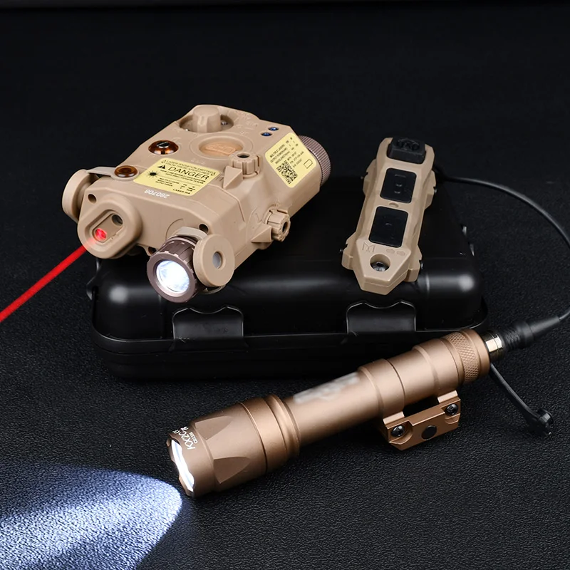 Tactical PEQ 15 Red Green Laser IR fill light sureir M600C Flashlight & Dual Control Pressure Switch Airsoft Hunting 20mm rail