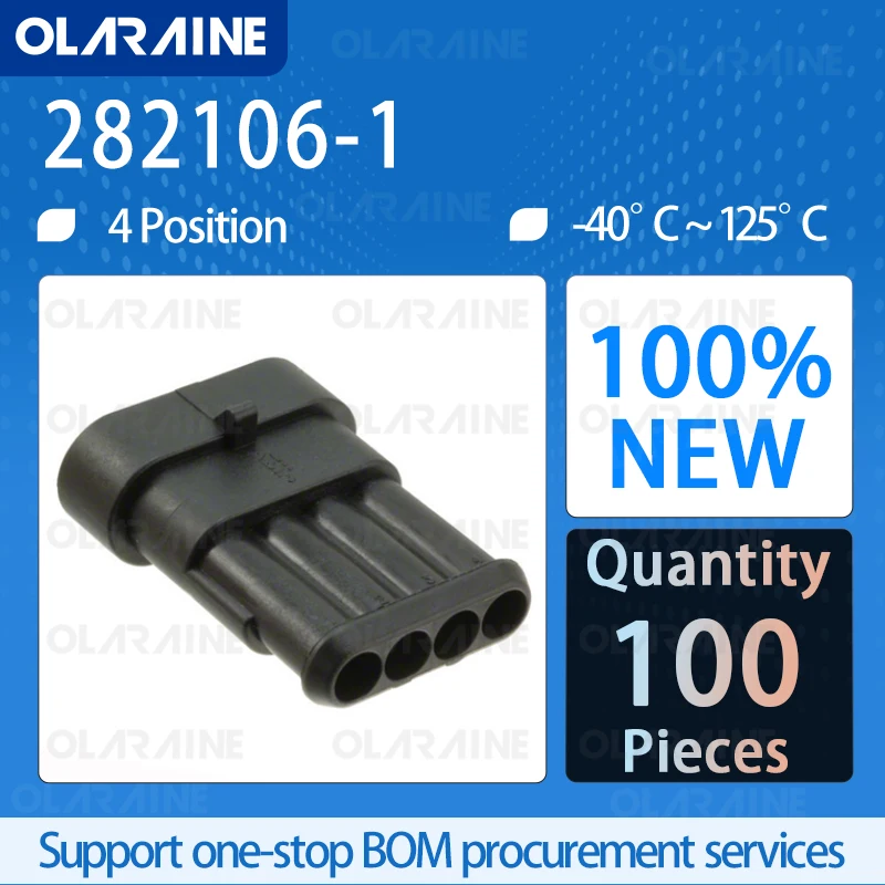 

100Pcs 282106-1 Automotive connectors 4 Position 24 VDC