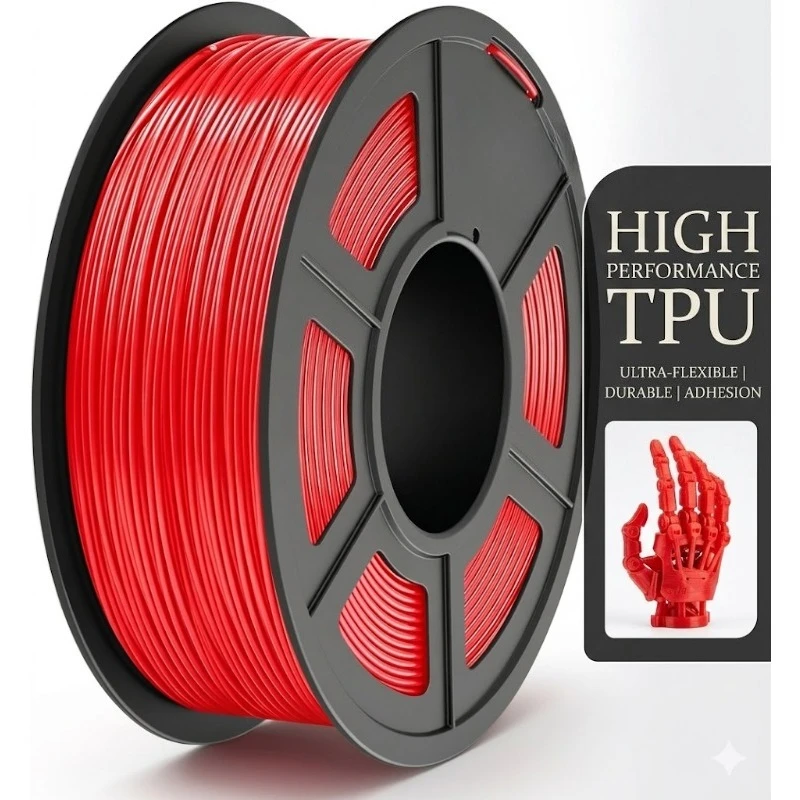 

Red TPU 3D Printer Filament 1.75mm 250G 95A Flexible Elastic Wear Resistant Printing Material