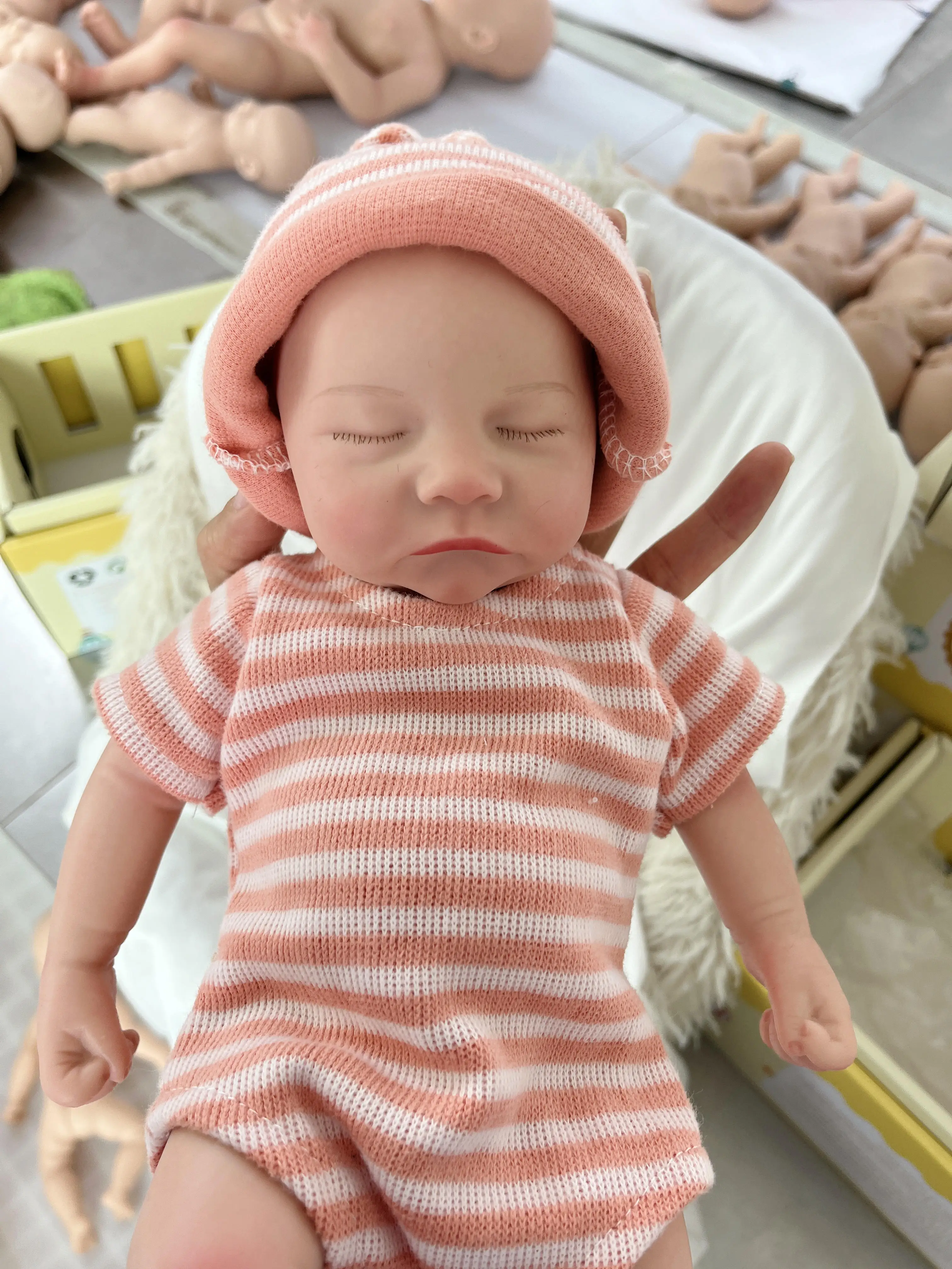 دمية أطفال ناعمة 16 بوصة لكامل الجسم من السيليكون الصلب تولد من جديد دمى حديثي الولادة 100% سيليكون واقعية نابض بالحياة دمية تولد من جديد لفتاة #5