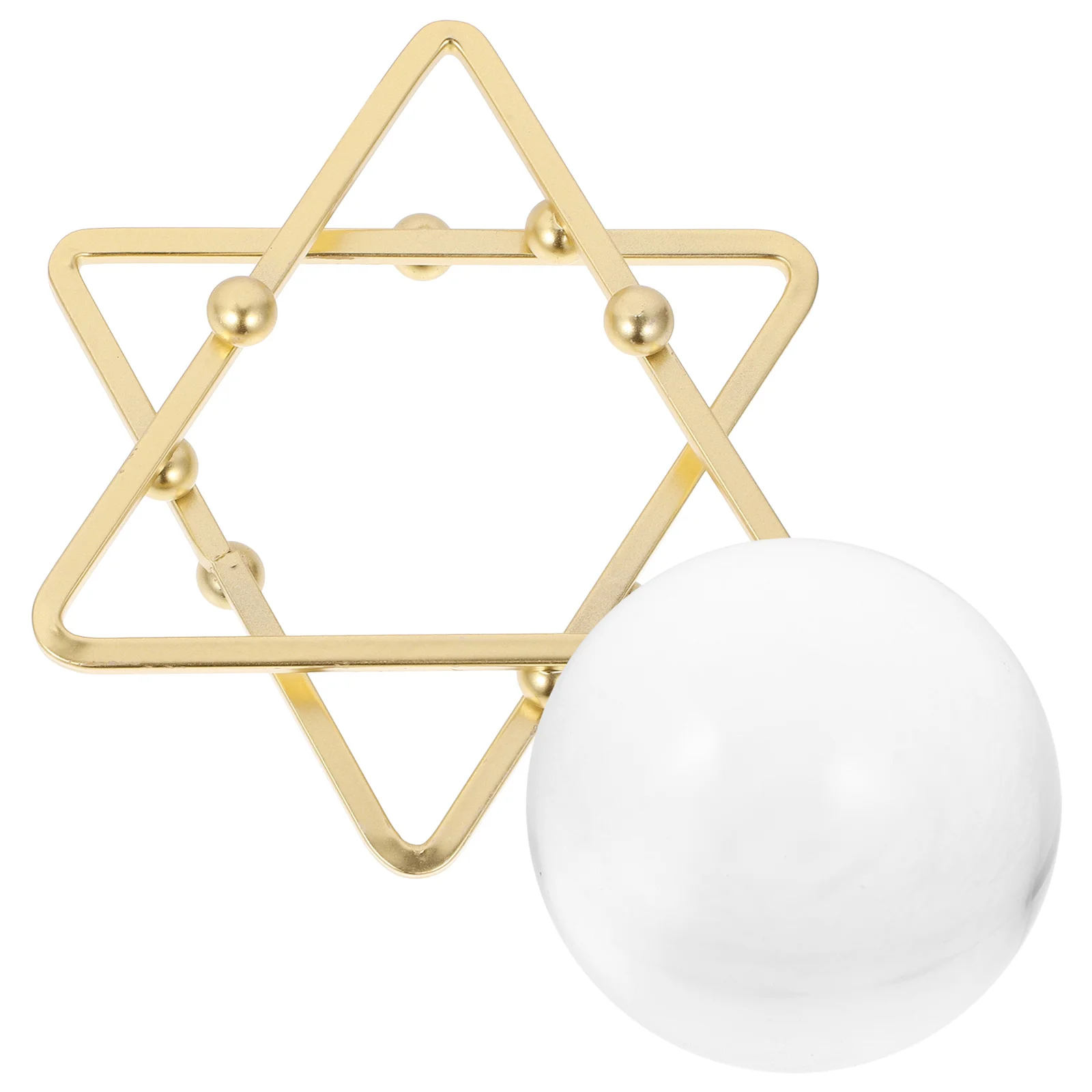 

Crystal Ball Feng Shui Ornament Desktop Decoration Transparent Crystal Sphere with Stable Iron Stand Decorative Adornment