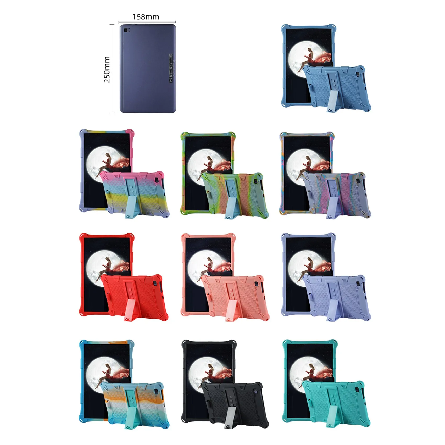 Funda de silicona para tableta Teclast T40 de 10,4 pulgadas, funda protectora anticaídas con soporte para tableta y