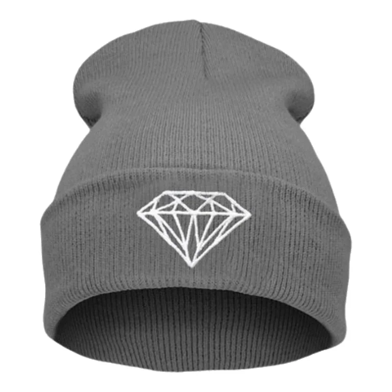 Diamond Pattern Embroidery Pullover Hat Autumn Winter Outdoor Warm Street Hip-hop Hat Fashion Versatile Solid Color Knitted Hat