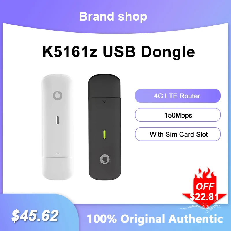 Unlocked Vodafone K5161z Mobile Broadband USB Dongle 4G LTE Wireless Router 150Mbps Modem Pocket Hotspot For Home Office