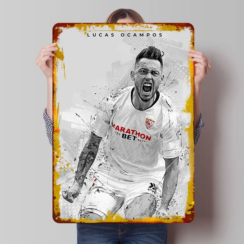 Lucas Ocampos Printing Poster Customized Retro Wall Art Vintage Metal Signs for Fans Home Decor Living Room Gamer Decoration