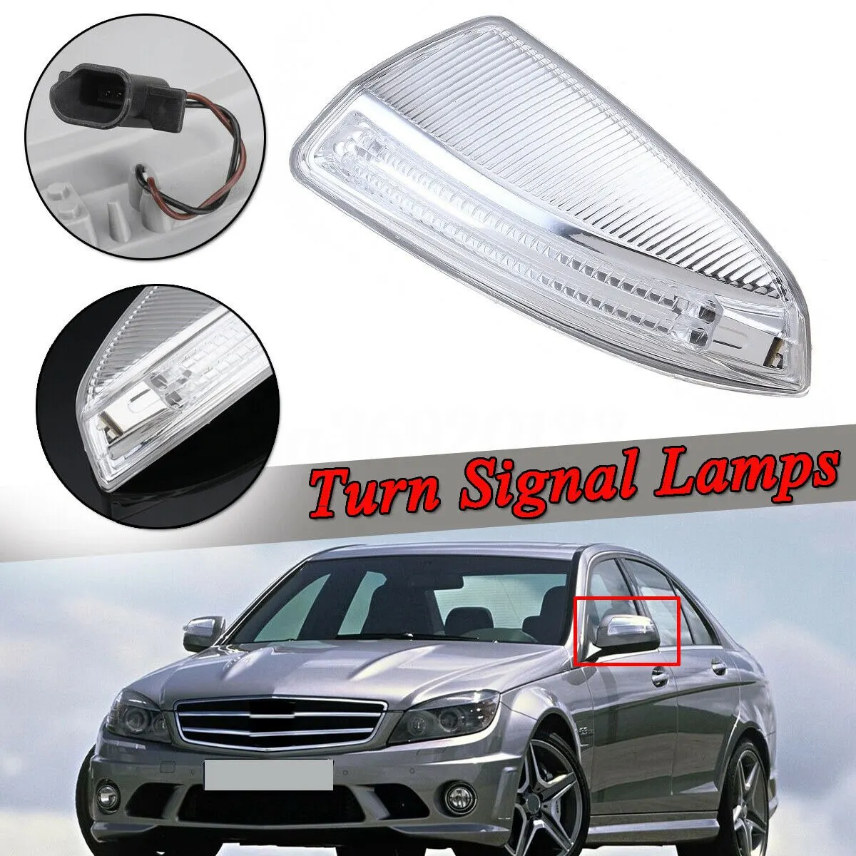 Side Door LED Light Lamps,Door Wing Mirror Turn Signal Light for Mercedes-Benz W204 W164 ML Cl  ML300 - Left