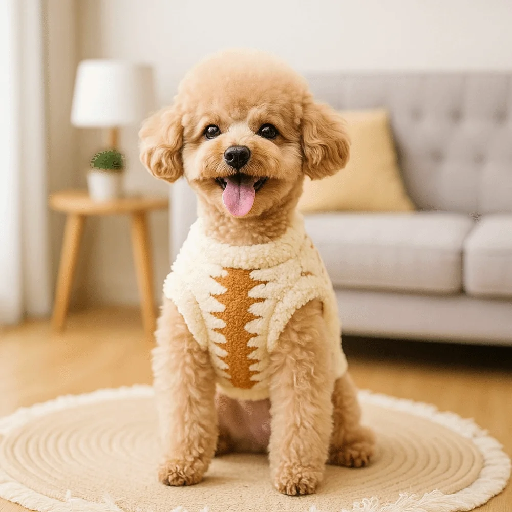 Pet Apparel Windproof Christmas Pet Clothes Soft Velvet Dog Sweatshirt Comfortable Cat Warm Vest Outdoor Activities
