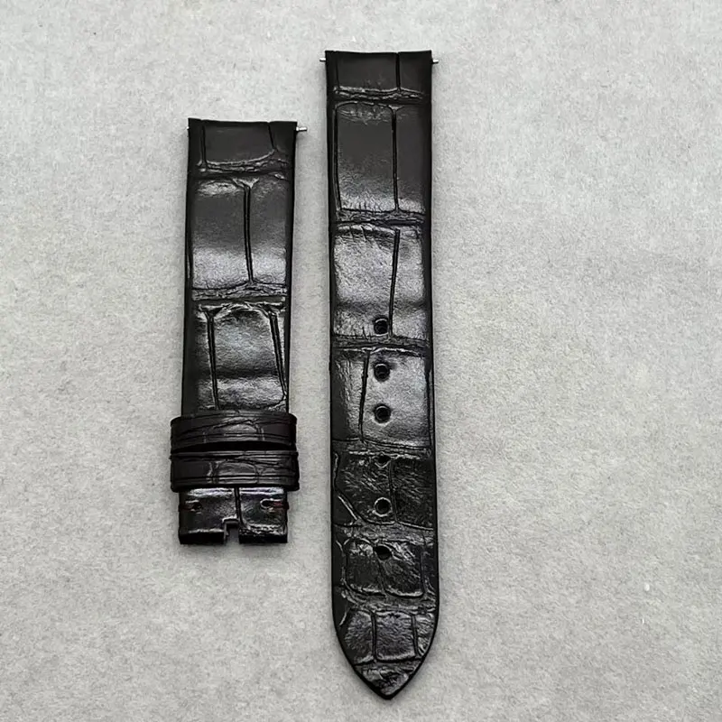 Luxury Custom Bamboo Patterned Crocodile Skin Watchband 14MM~22MM Quick Release Curved Interface Alligator Strap Calfskin Lining