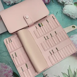 66/16 Positions Folding Nail Drill Bits Bag Portable Holder DIY Nails Art Tool Storage Soft Wallet Bags Manicure Accessories