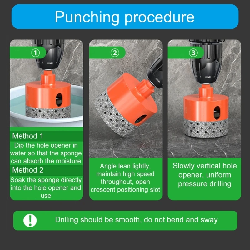 A2UD Brazed Diamonds Core Drilling Bit Hole Saw Ceramic Tile Granites Marble Hole Opener Tool 20-65mm Dry Drill Bit