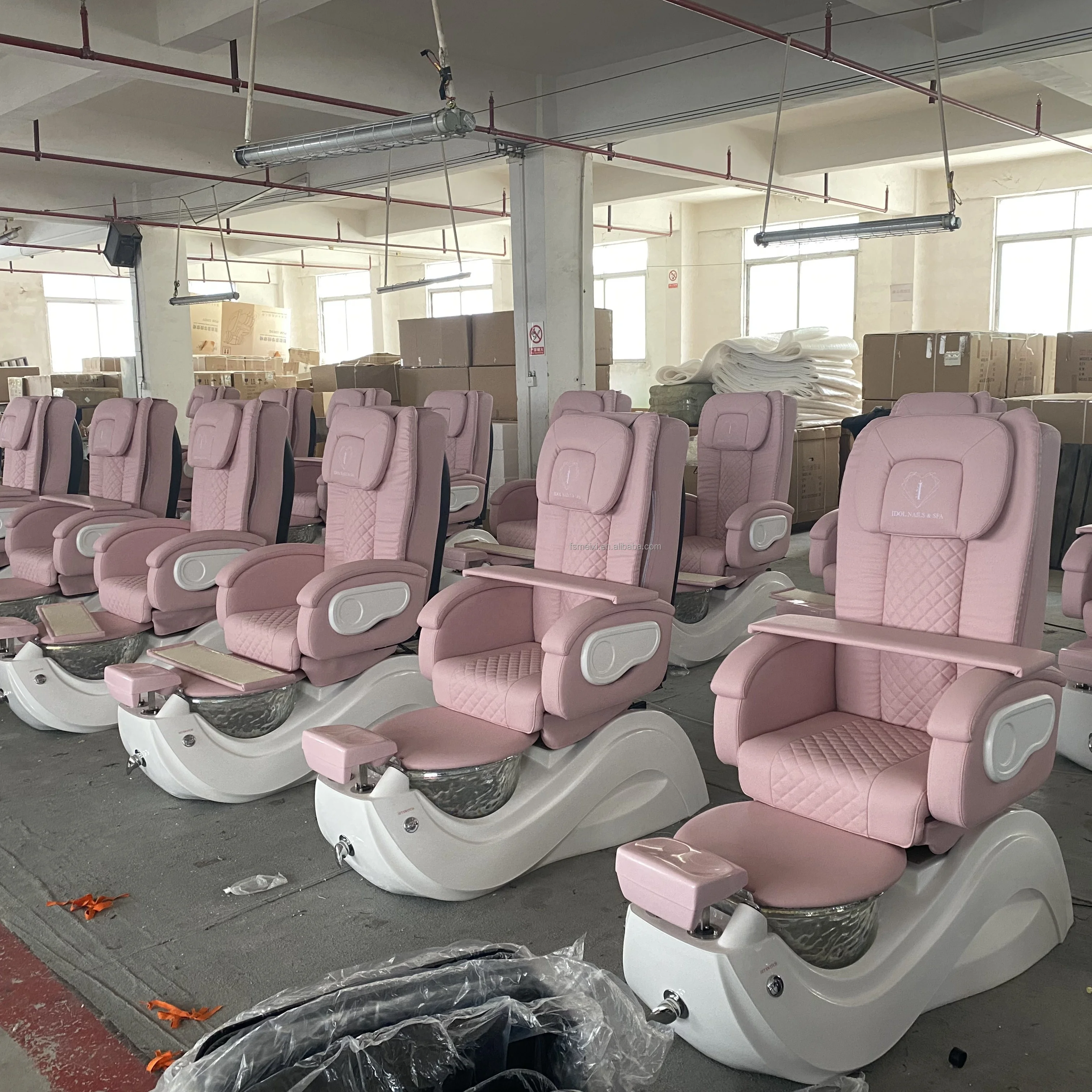 luxury nail salon furniture pink color cheap spa pedicure chairs for foot spa for girls