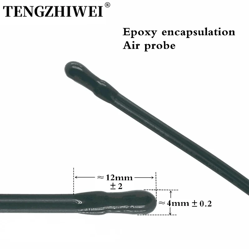 Capteur de température à thermistance NTC, B3950, 20K, 1%, sonde de climatisation, 13 cm, 20 cm, 25 cm, 30 cm, 35 cm, 40 cm, 50cm, 1m, 2m, 5 pièces