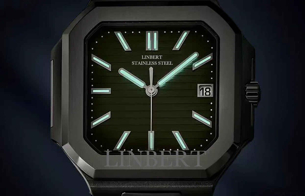 2025 LINBER جديد الببغاء ساعة رجالي العلامة التجارية الفاخرة ساعة ميكانيكية أوتوماتيكية قذيفة مربعة مضيئة مقاوم للماء ساعة باتيك