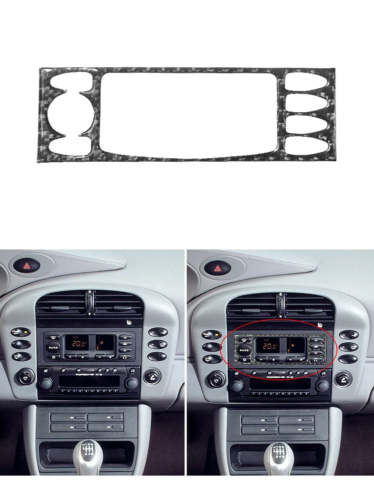 Car Interior Carbon Fiber Side Air Outlet Radio Control Wait Stickers Decorative For Porsche Boxter 996 1998-2004 Accessories