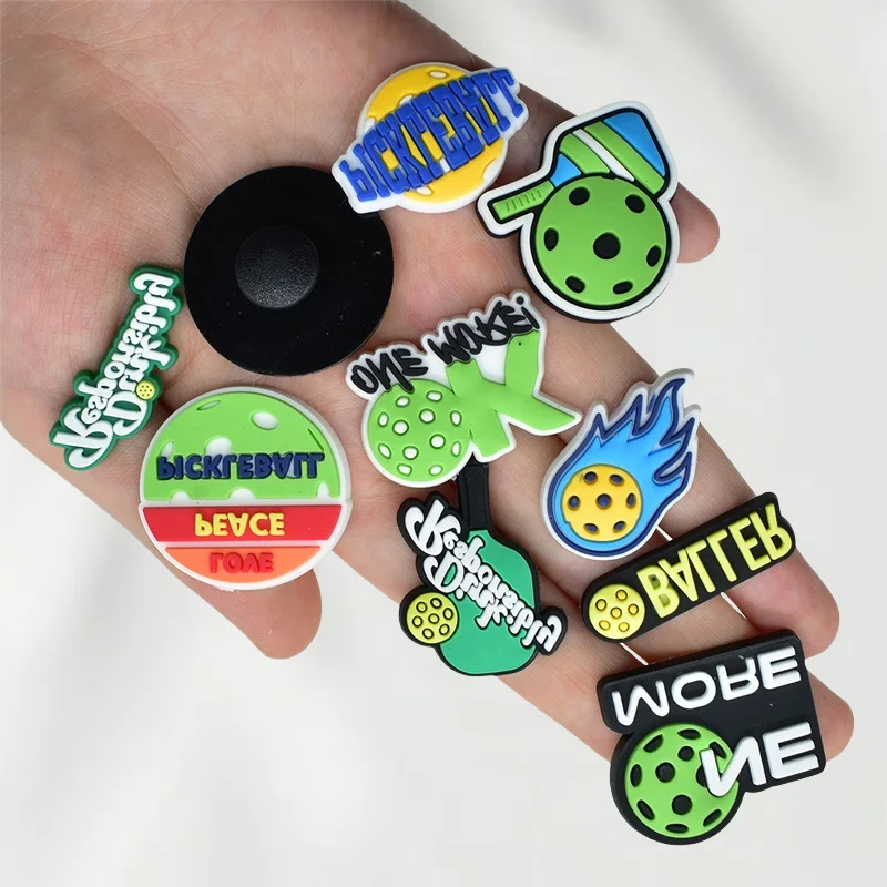 24Pcs Ball Selection Series Buckle Decoration Edinker Gaming Racket Pattern Shoes Charm Athlete Shoe Accessories