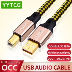 Hifi USB Cable OCC DAC A-B Alpha Digital AB Audio A to B high end Type A to Type B Hifi Data Cable