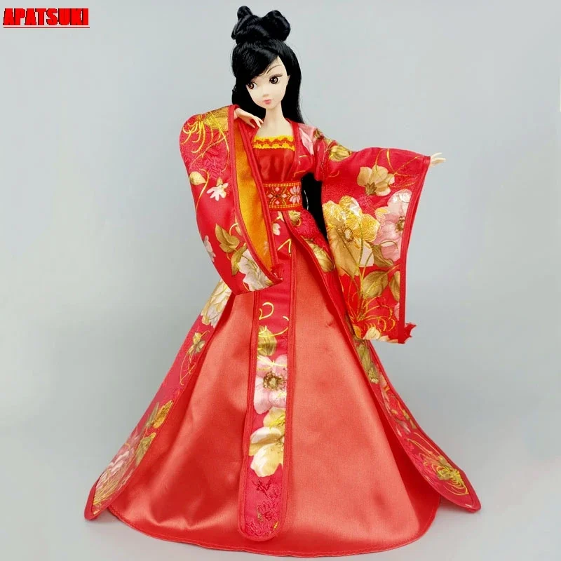 Red Cosplay Dress For Barbie Doll Outfits 1/6 Traditional Chinese Ancient Beauty Costume Clothes Party Evening Dresses Toys