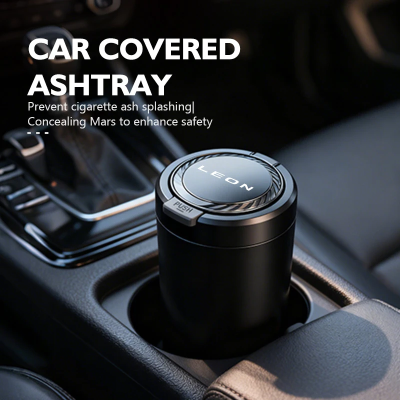 Portable Car LED Ashtray Cigarette Retardant Smoke Ash Holder Cup For Seat Leon Ibiza Toledo Mk3 Mk2 FR Cupra Formentor Alhambra