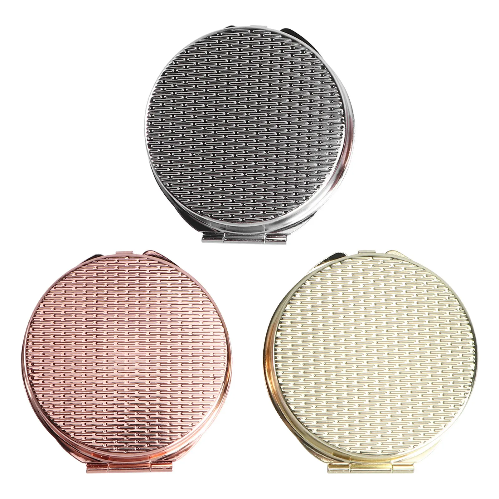 

3Pcs Round Portable Metal Medicine Organizer with Mirror 3-Compartment Airtight Sealed Storage Case for Pills Vitamins Travel