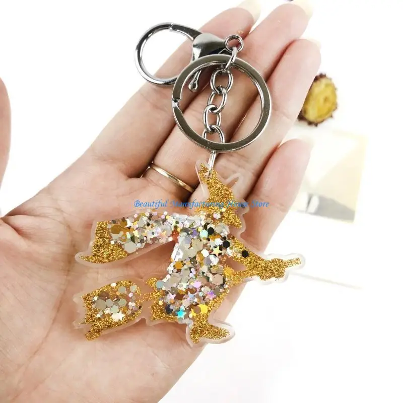 

E56A Halloween Witch Keychain Epoxy Resin Decorative Mold with Hole Pendant Mold