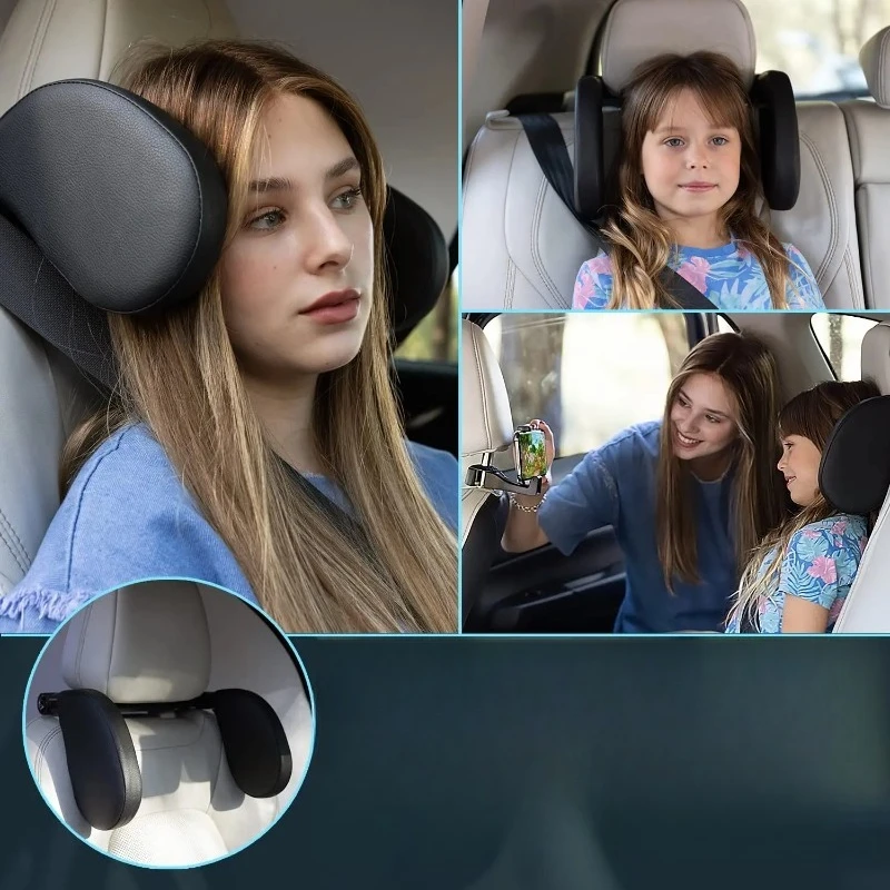 Car Interior Accessories Memory Foam Side Pads Car Headrest Pillows Car Travel Children Adults Sleeping