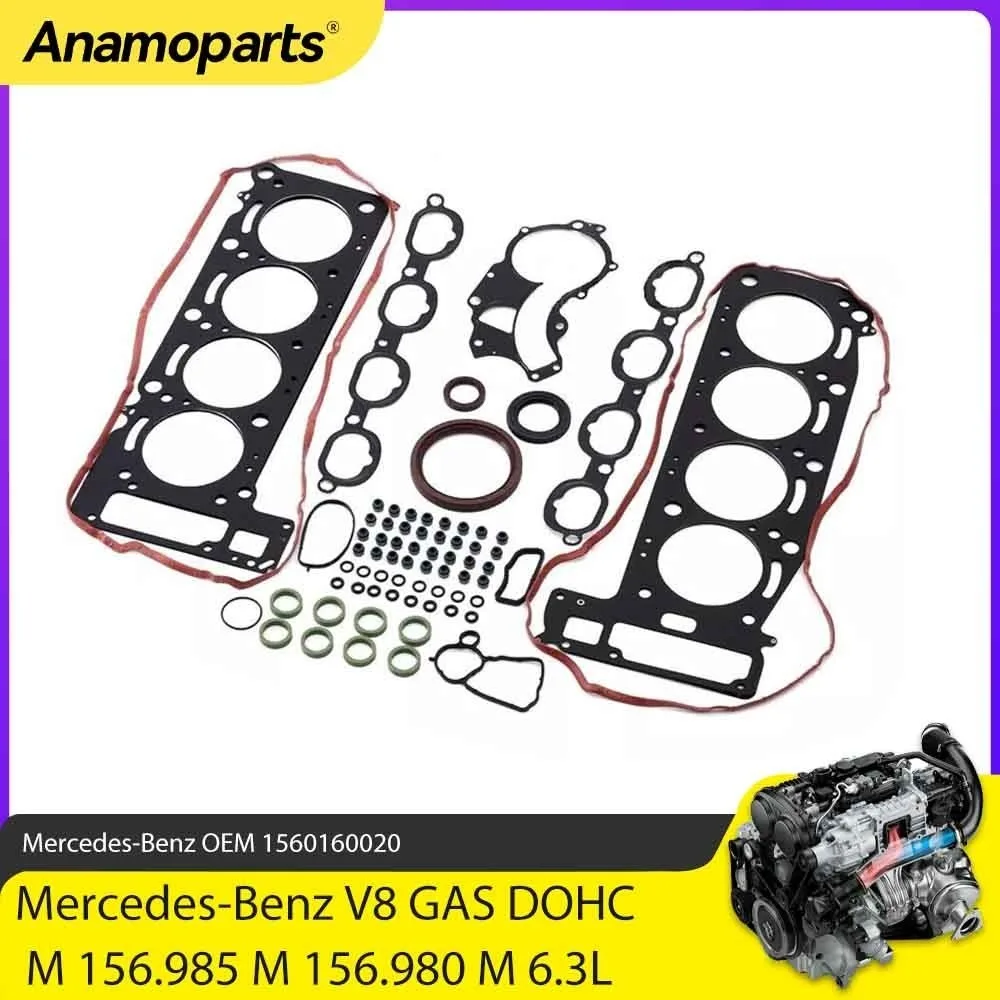 Engine Parts Full Head Gasket Set Fit 6.3 L M156 For Mercedes-Benz C63 E63 AMG W204 W211 6.3L V8 GAS Rebuild Gaskets Seals Kit