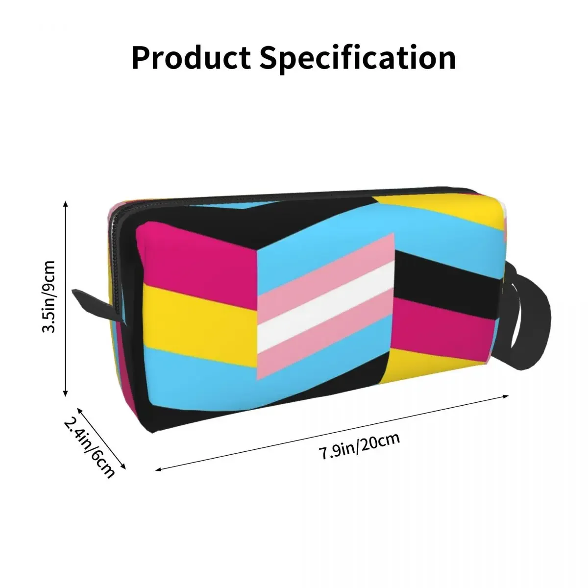 Pan And Trans Pride Makeup Bag Cosmetic Organizer Storage Dopp Kit Toiletry Cosmetic Bag for Women Beauty Travel Pencil Case