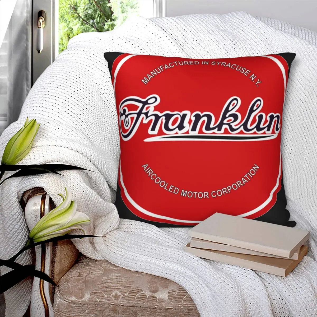 Franklin Engine Company Logo Square Pillowcase Polyester Pillow Cover Velvet Cushion Zip Decorative Comfort Throw Pillow Home