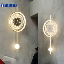 Orologio LED lampada da parete moderna applique da parete illuminazione per interni decorazioni per la casa per comodino corridoio corridoio Hotel soggiorno luce