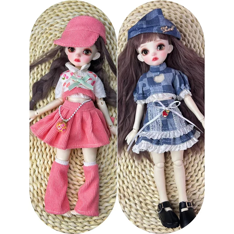 30cm Doll Dress Set Lolita 1/6 Bjd Doll Changing Clothes Kids Girls Toy Gift Doll Accessories Replacement Clothes