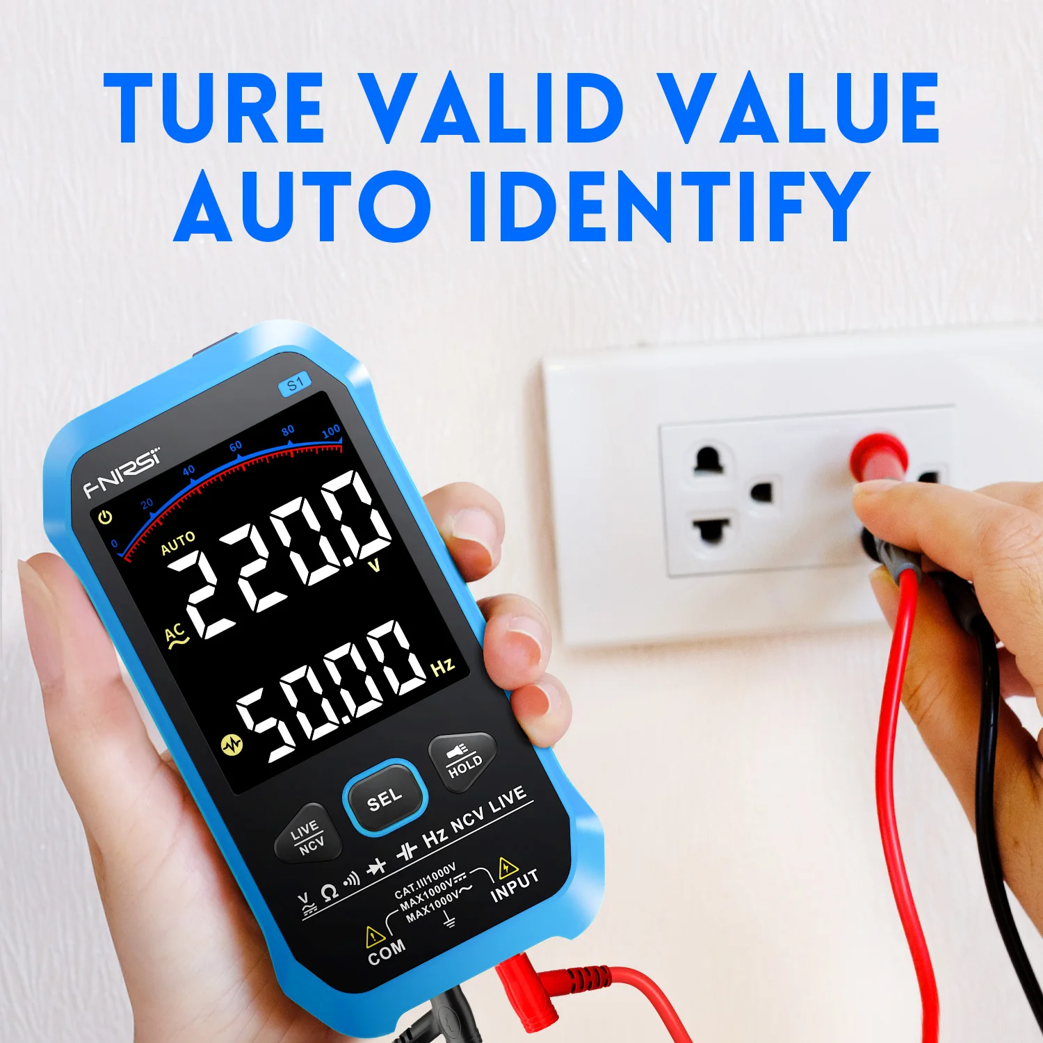 FNIRSI-S1Digital Multimeter 9999counts AC DC Voltage Resistance Capacitance Diode NCV Hertz Live Wire Tester With Thermocouple