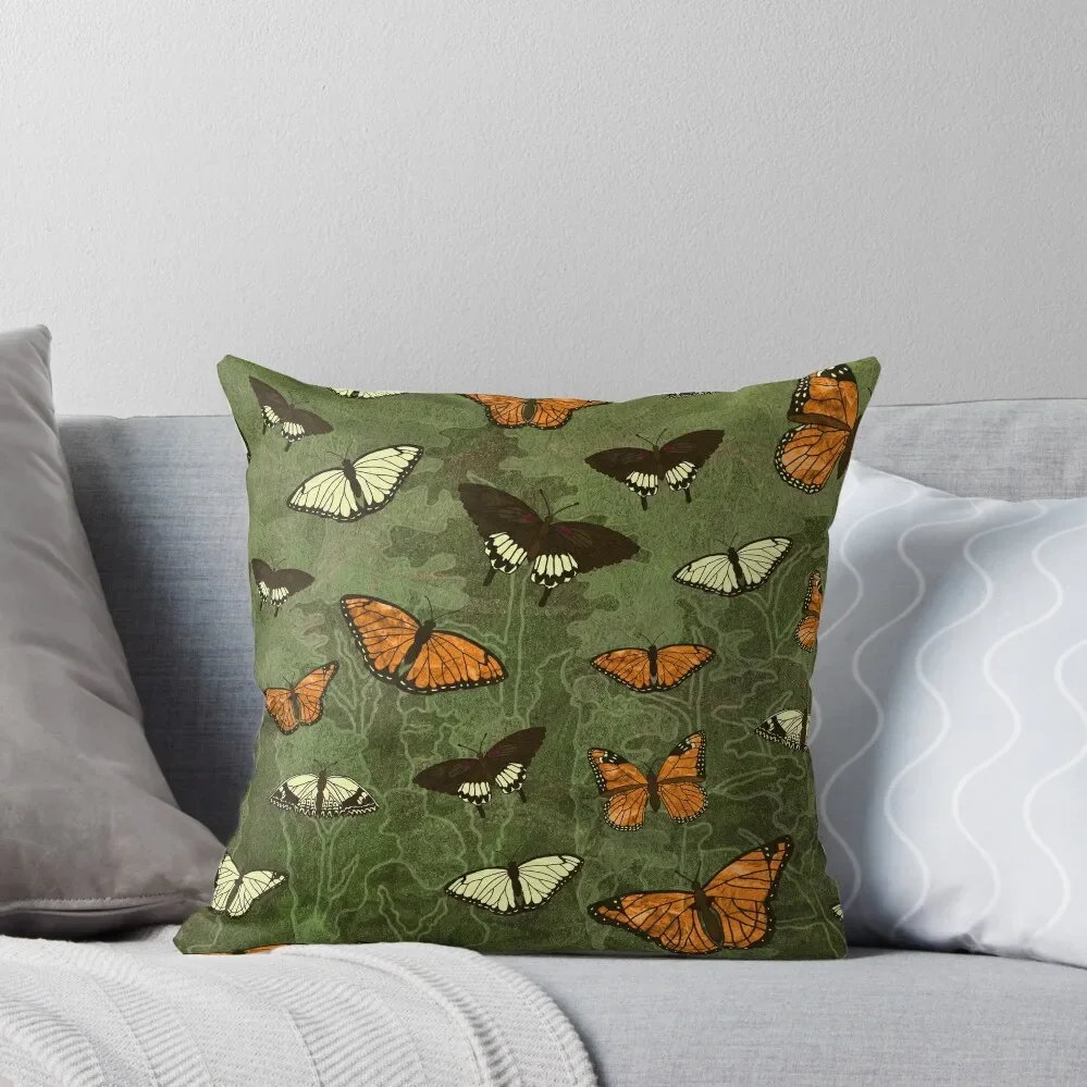 

Butterflies in the Dark Forest Throw Pillow bed pillows Sofa Covers pillow