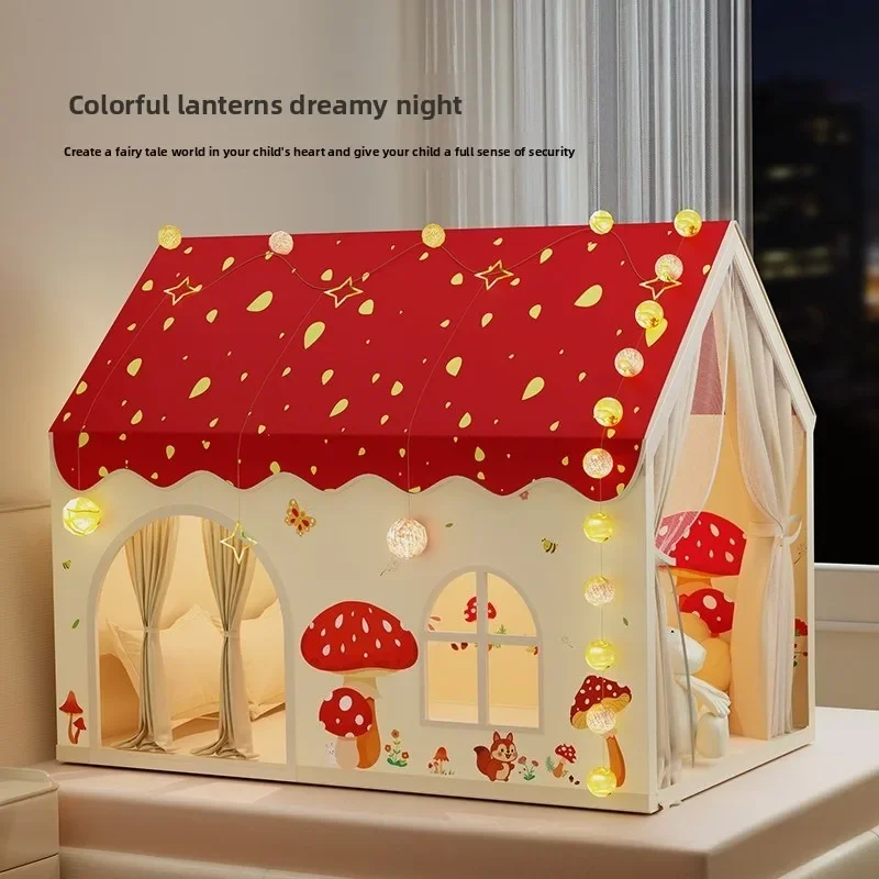 Indoor Mushroom Castle Play Tent Extended Length Kids Room Princess Playhouse Gift Playhouse Game House Indoor Children's Tent