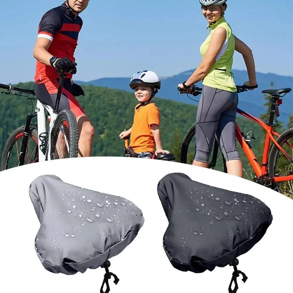 ผ้าคลุมเบาะจักรยานพร้อมเชือกปรับได้ ผ้ากันน้ำแบบอ็อกซ์ฟอร์ด สำหรับจักรยานเสือภูเขา จักรยานถนน ป้องกันฝุ่นและแสงแดด