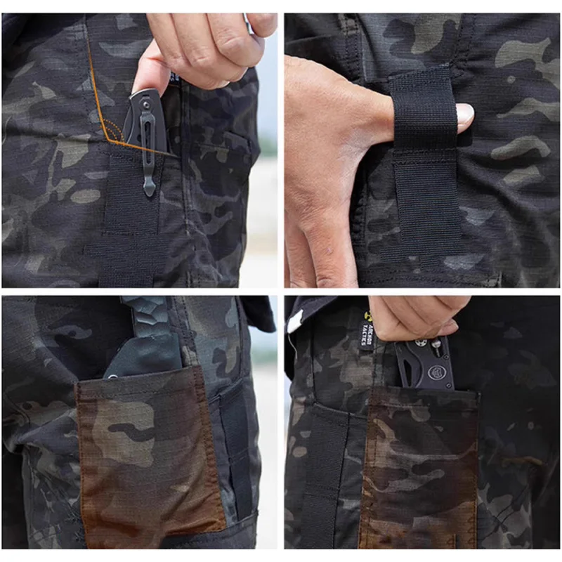 Multi-pocket Work Pants Men Waterproof Straight-leg Cargo Pants Outdoors Wear-resistant Hiking Casual Pants Spring Male Joggers