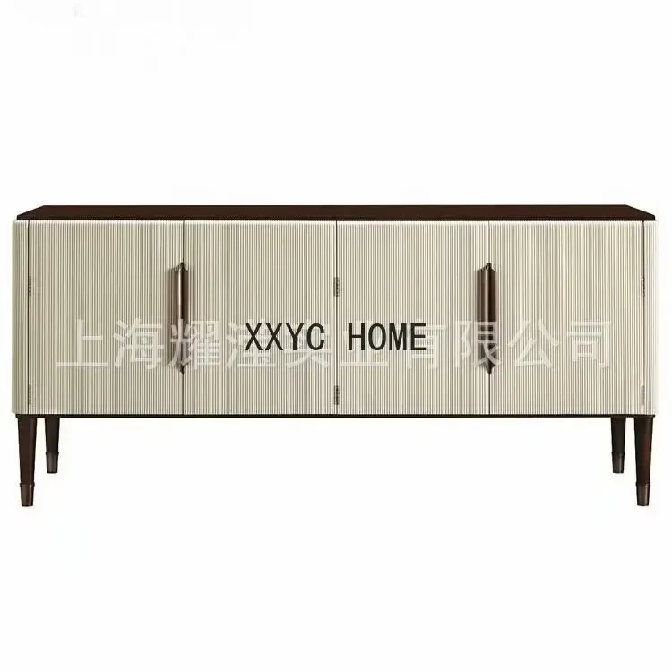 Light Luxury Post-Modern Solid Wood TV Cabinet Fashion Audiovisual Cabinet Four-Door Locker Floor Cabinet