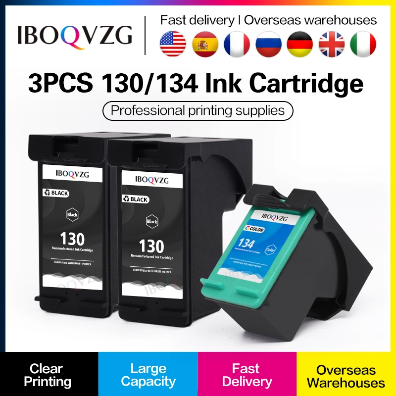 

IBOQVZG 3 шт. для hp 130 134 134 для hp130 134xl Deskjet 6543 5743 6623 Photosmart 8153 2713 2613 Pro 8353 Officejet 7213 7313