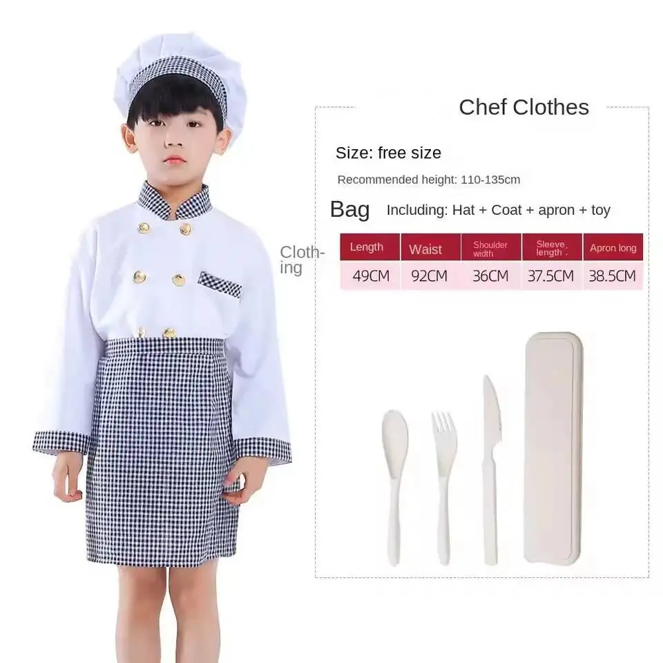 Kinder Jungen Mädchen Koch Kostüm Kochen Backen Kleidung Kinder Halloween Kostüm Set Bühne Kleidung Karneval Party Leistung